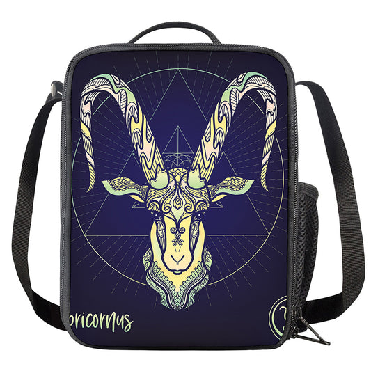 Astrological Capricorn Sign Print Crossbody Lunch Bag
