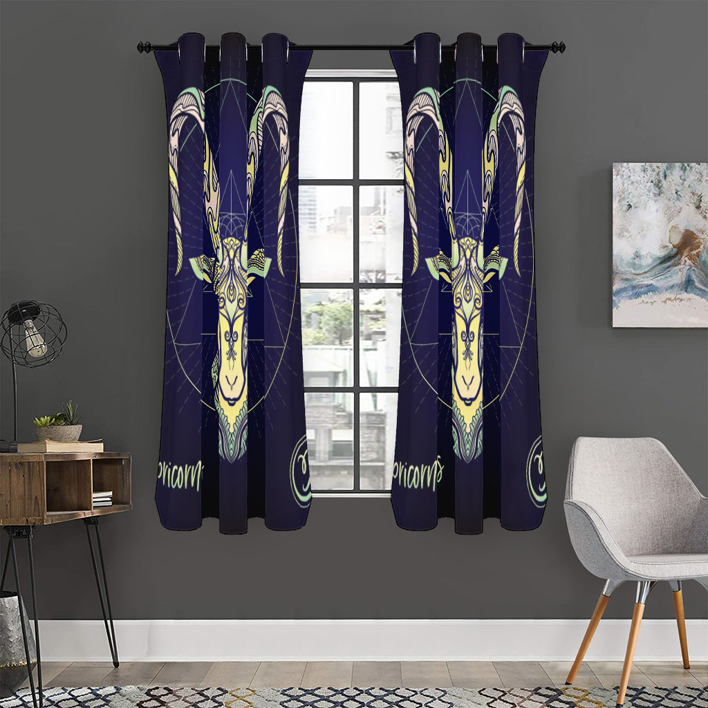 Astrological Capricorn Sign Print Curtain