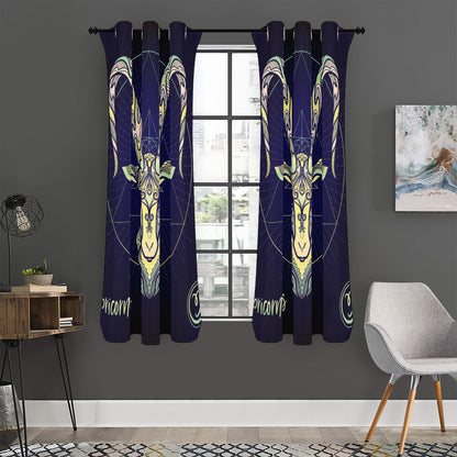 Astrological Capricorn Sign Print Curtain