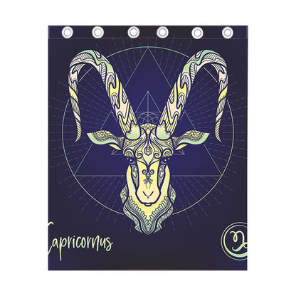 Astrological Capricorn Sign Print Curtain