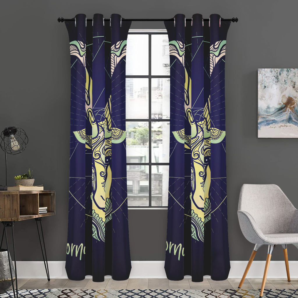 Astrological Capricorn Sign Print Curtain