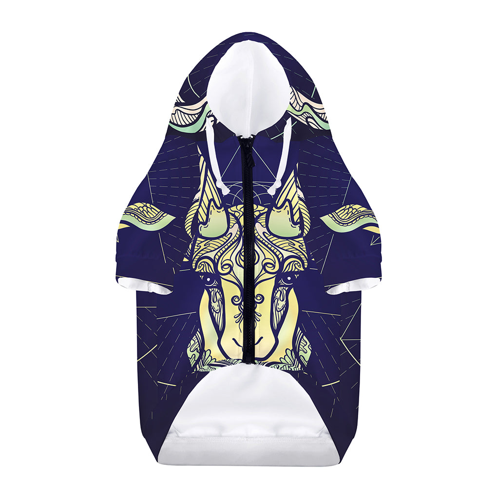 Astrological Capricorn Sign Print Dog Zip Up Hoodie