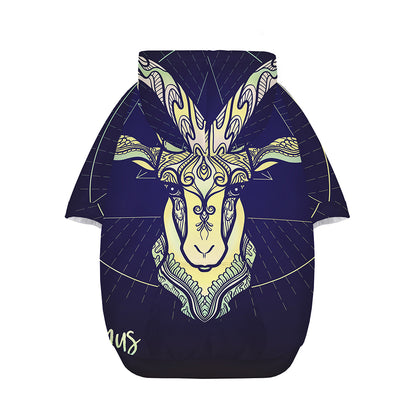 Astrological Capricorn Sign Print Dog Zip Up Hoodie