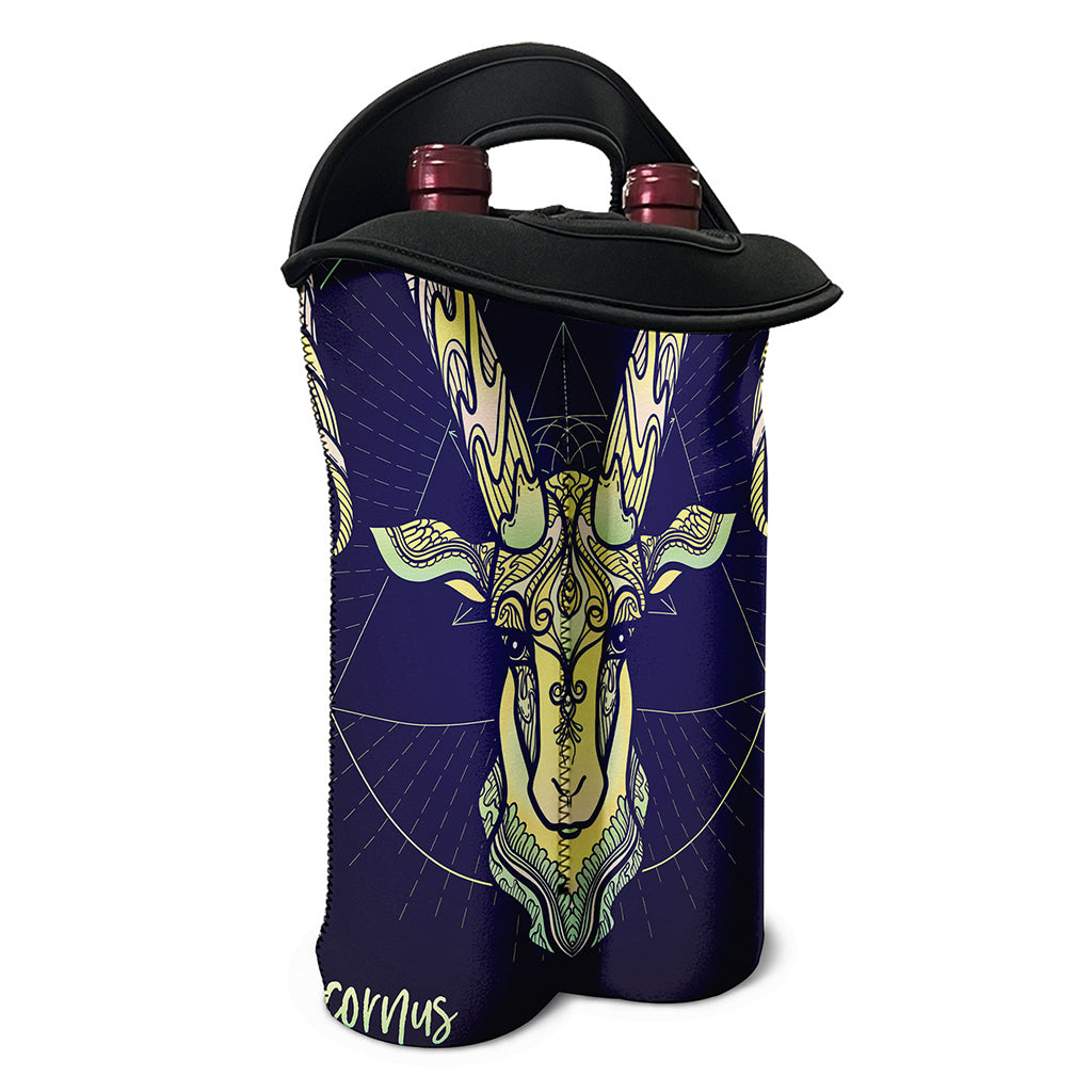 Astrological Capricorn Sign Print Double Neoprene Wine Tote