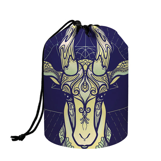 Astrological Capricorn Sign Print Drawstring Makeup Bag