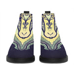 Astrological Capricorn Sign Print Flat Ankle Boots