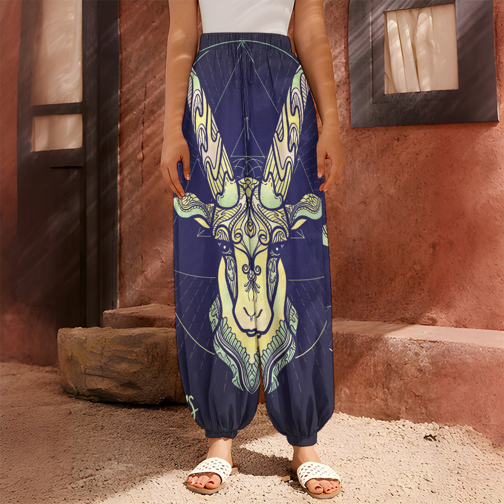 Astrological Capricorn Sign Print Harem Pants
