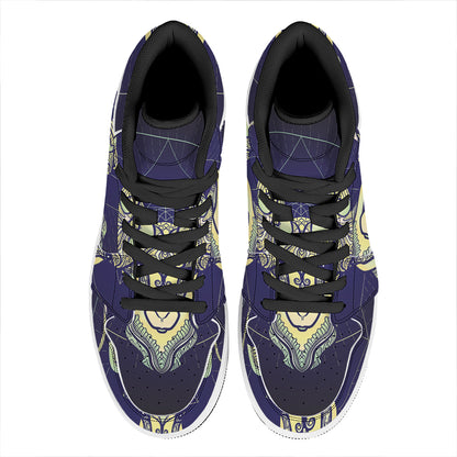 Astrological Capricorn Sign Print High Top Leather Sneakers