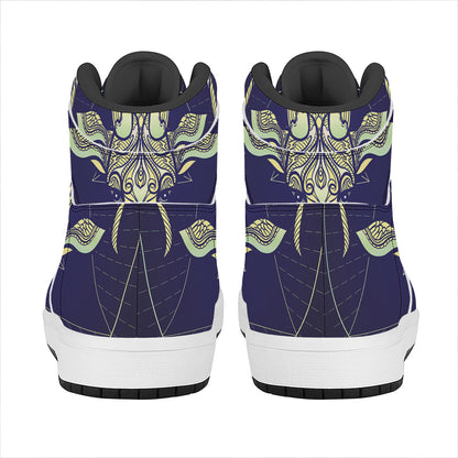 Astrological Capricorn Sign Print High Top Leather Sneakers