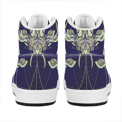 Astrological Capricorn Sign Print High Top Leather Sneakers