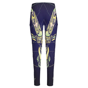 Astrological Capricorn Sign Print High-Waisted Pocket Leggings