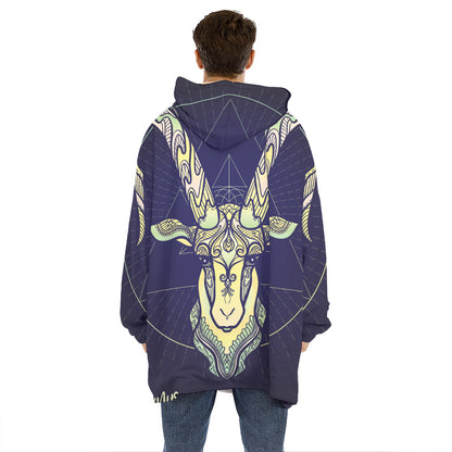 Astrological Capricorn Sign Print Hoodie Blanket