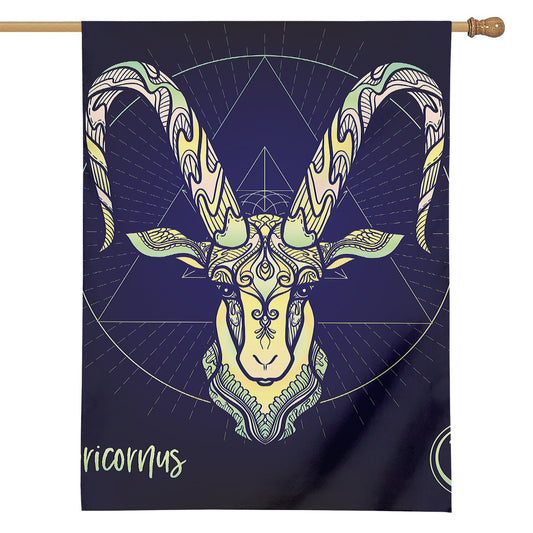 Astrological Capricorn Sign Print House Flag