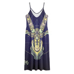 Astrological Capricorn Sign Print Jersey Midi Cami Dress