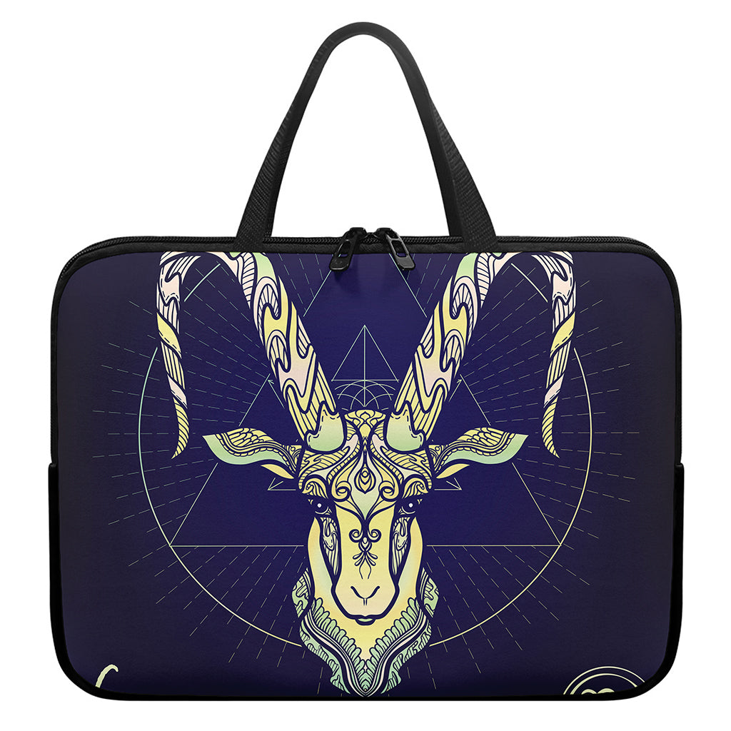 Astrological Capricorn Sign Print Laptop Sleeve With Handle