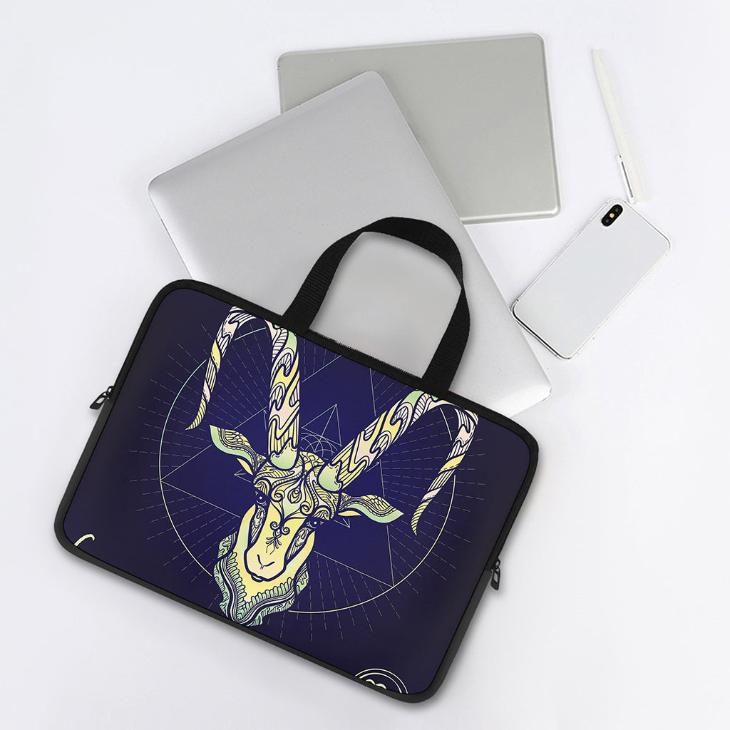 Astrological Capricorn Sign Print Laptop Sleeve With Handle