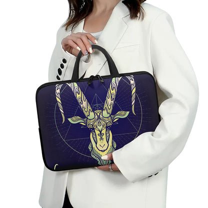 Astrological Capricorn Sign Print Laptop Sleeve With Handle