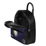 Astrological Capricorn Sign Print Leather Backpack