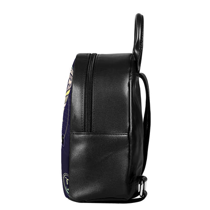 Astrological Capricorn Sign Print Leather Backpack