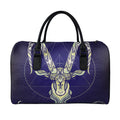 Astrological Capricorn Sign Print Leather Duffel Bag