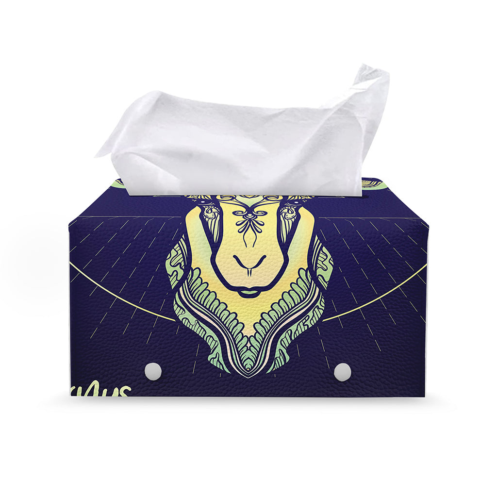 Astrological Capricorn Sign Print Leather Tissue Box Cover