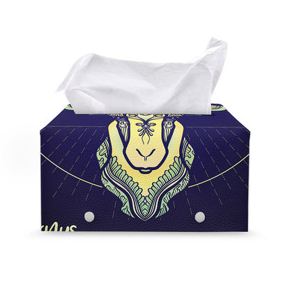 Astrological Capricorn Sign Print Leather Tissue Box Cover