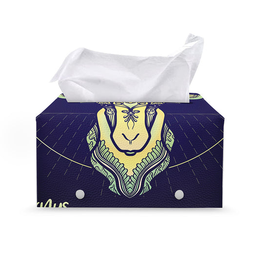 Astrological Capricorn Sign Print Leather Tissue Box Cover