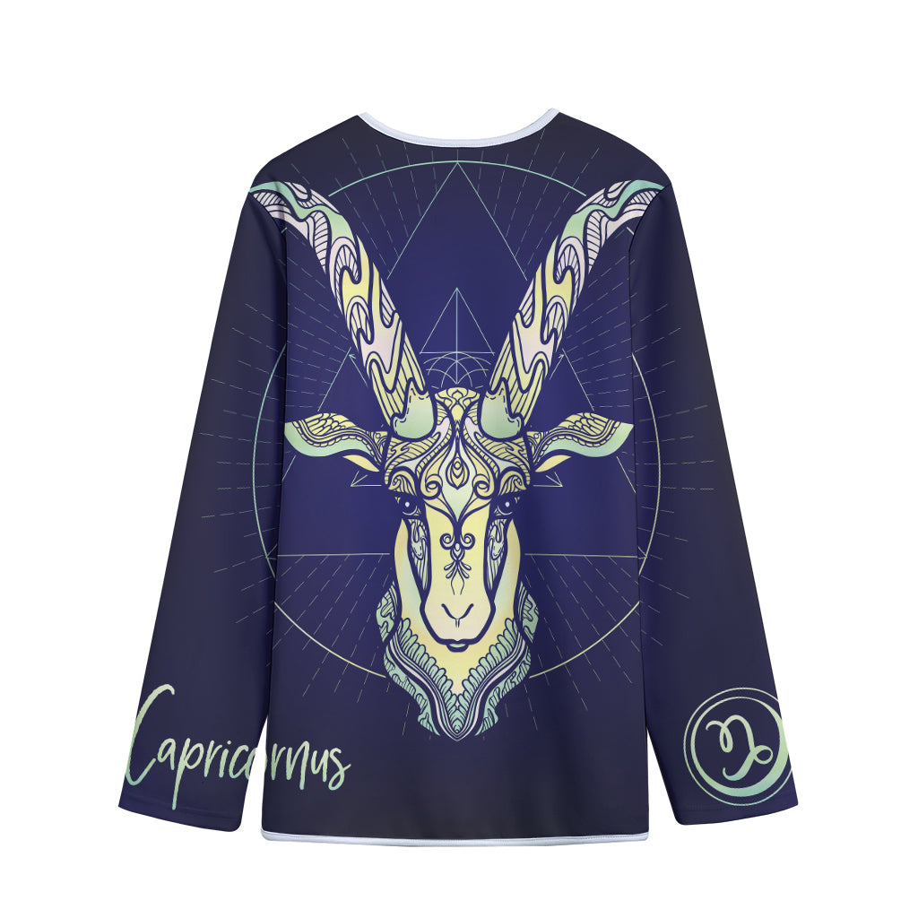 Astrological Capricorn Sign Print Long Sleeve Short Coat