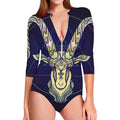 Astrological Capricorn Sign Print Long Sleeve Swimsuit