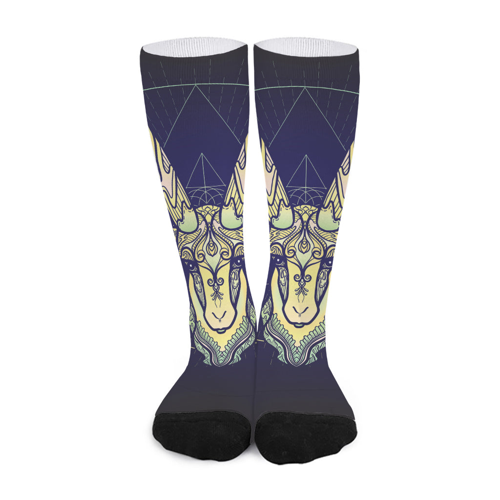 Astrological Capricorn Sign Print Long Socks