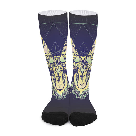 Astrological Capricorn Sign Print Long Socks