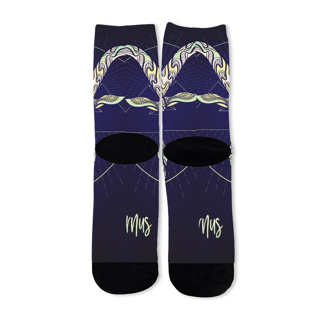 Astrological Capricorn Sign Print Long Socks