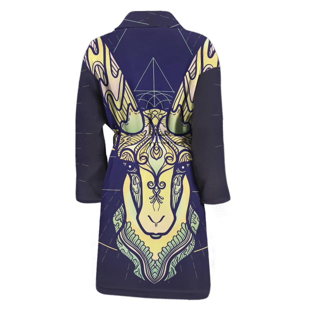 Astrological Capricorn Sign Print Men's Bathrobe