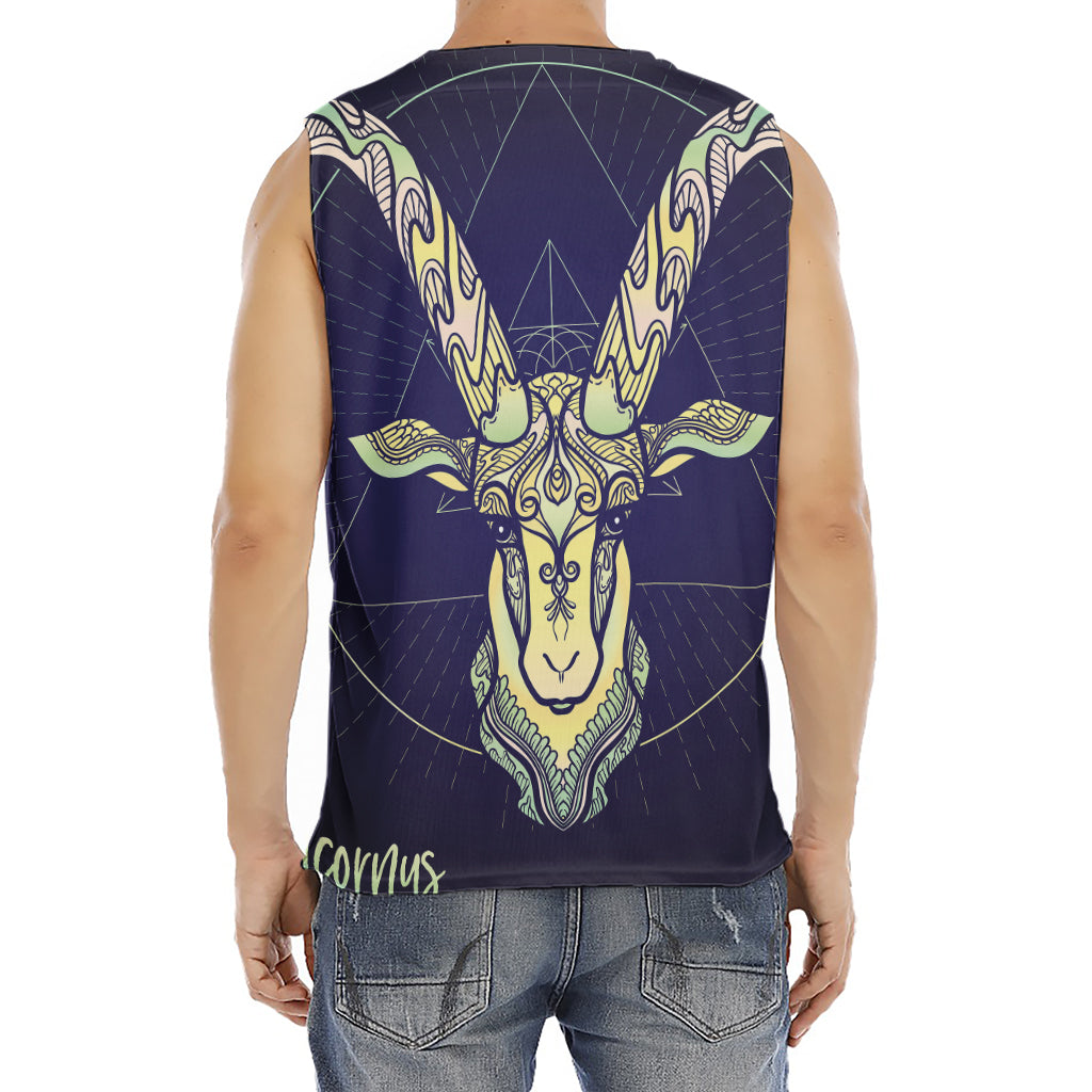 Astrological Capricorn Sign Print Men's Fitness Tank Top