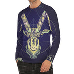 Astrological Capricorn Sign Print Men's Long Sleeve Rash Guard
