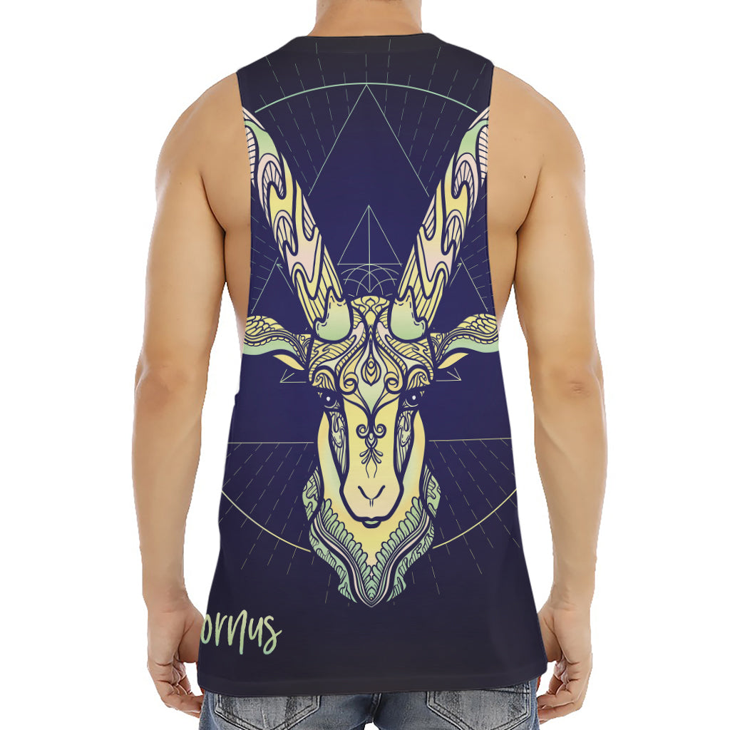 Astrological Capricorn Sign Print Men's Muscle Tank Top