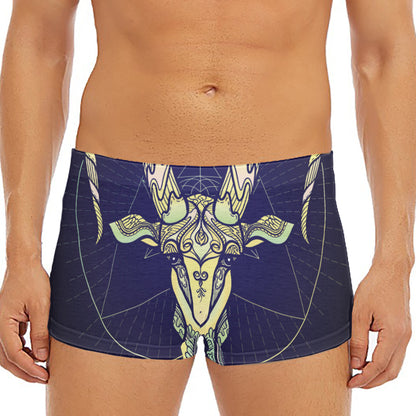 Astrological Capricorn Sign Print Men's Short Boxer Briefs