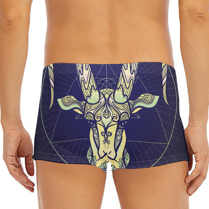 Astrological Capricorn Sign Print Men's Short Boxer Briefs