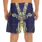 Astrological Capricorn Sign Print Men's Split Running Shorts