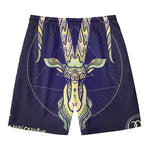 Astrological Capricorn Sign Print Men's Swim Trunks