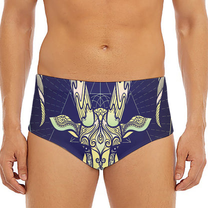 Astrological Capricorn Sign Print Men's Triangle Swim Briefs
