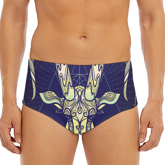 Astrological Capricorn Sign Print Men's Triangle Swim Briefs