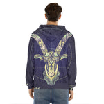 Astrological Capricorn Sign Print Men's Velvet Pullover Hoodie