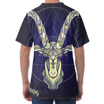 Astrological Capricorn Sign Print Men's Velvet T-Shirt