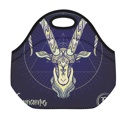 Astrological Capricorn Sign Print Neoprene Lunch Bag