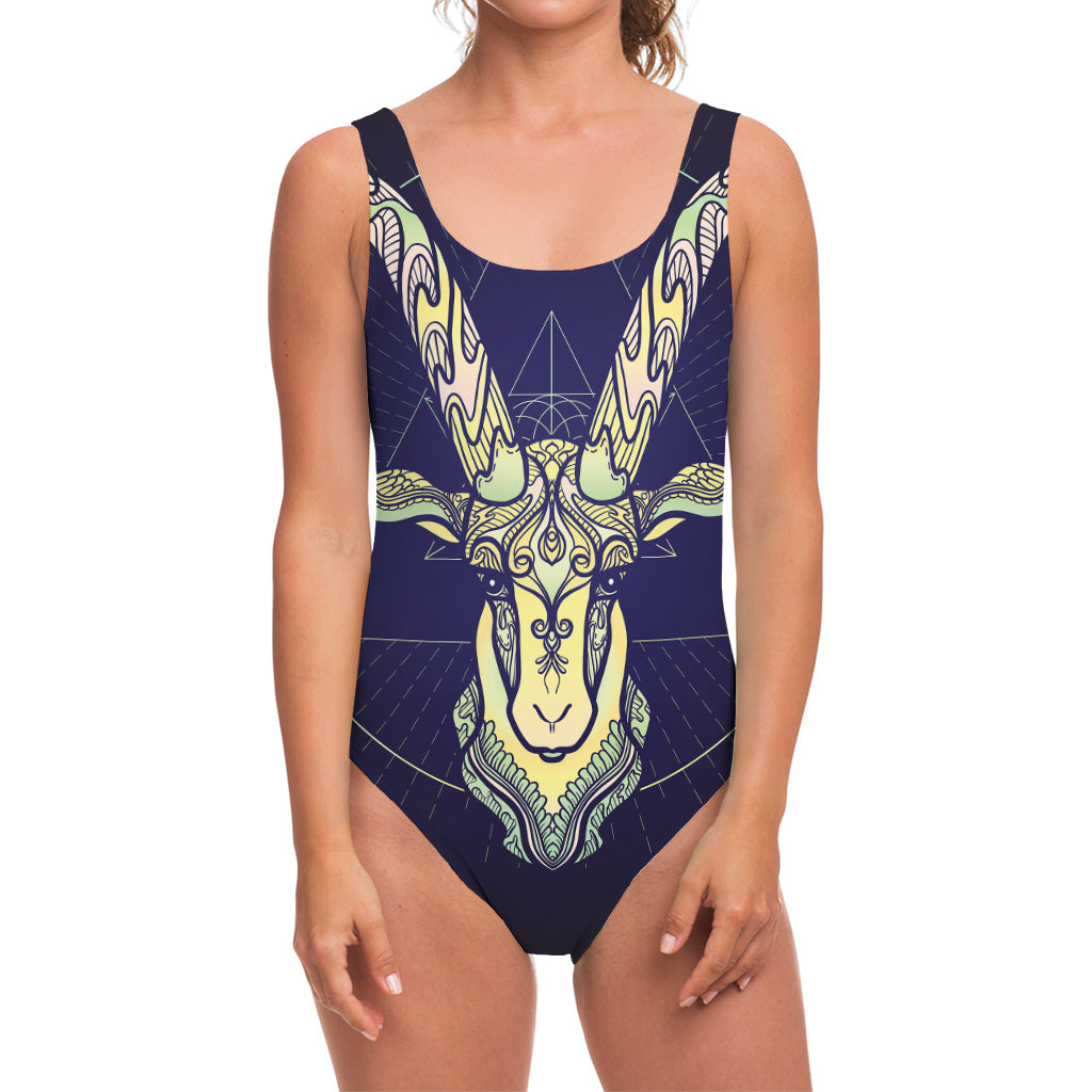 Astrological Capricorn Sign Print One Piece Swimsuit