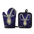 Astrological Capricorn Sign Print Oven Mitt And Pot Holder Set