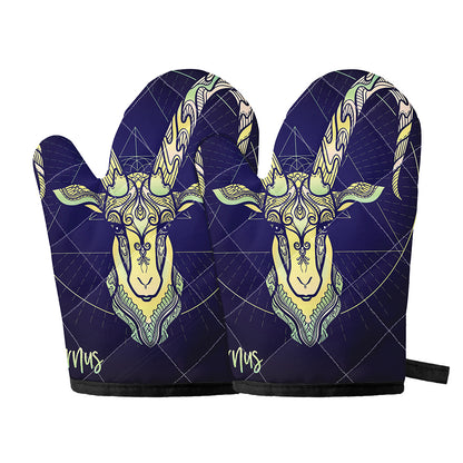 Astrological Capricorn Sign Print Oven Mitts