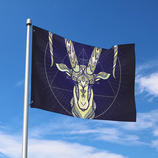Astrological Capricorn Sign Print Polyester Flag