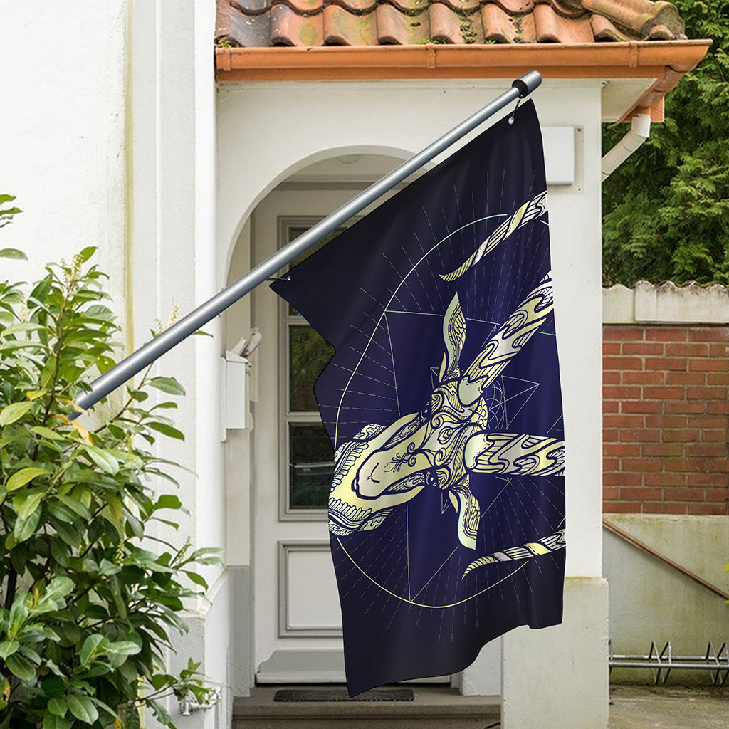 Astrological Capricorn Sign Print Polyester Flag